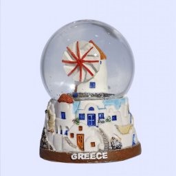 Mykonos Snowglobe - Brown base 1