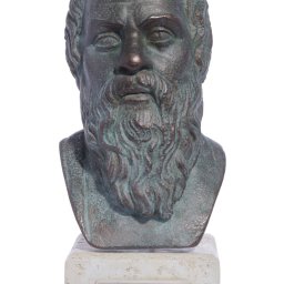 Socrates green greek plaster bust statue 1