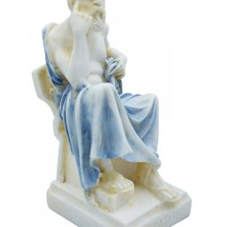 Socrates greek alabaster statue with color 3