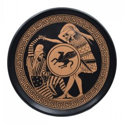 Greek ceramic plate depicting a Greek hoplite slays a Persian soldier (24cm) 1