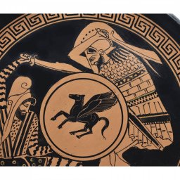 Greek ceramic plate depicting a Greek hoplite slays a Persian soldier (28cm) 2