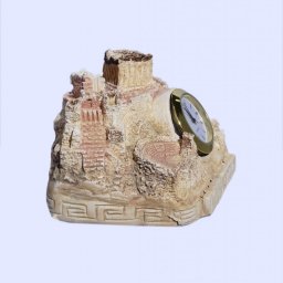 Plaster table clock depicting the rock of Acropolis in Athens 2