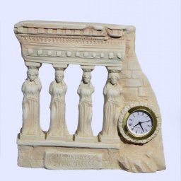 Medium plaster table clock with Caryatids (Karyatides) 1