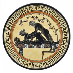 Greek ceramic plate depicting an erotic scene (28cm) 1