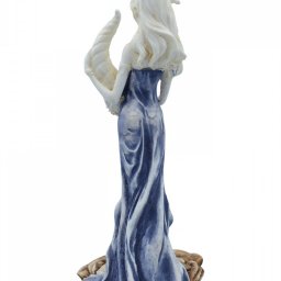 Tyche, Fortuna, the goddess of fortune, greek alabaster statue with color 3