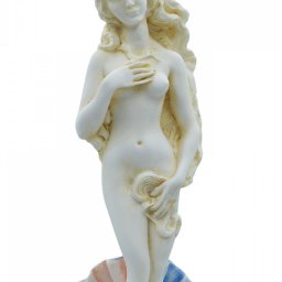 Aphrodite on a shell, Birth of Venus, Greek alabaster statue with color 3