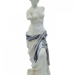 Aphrodite of Milos (Venus de Milo) greek alabaster statue with purple color and golden details 1