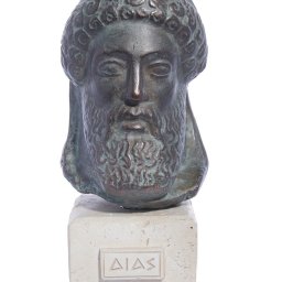 Zeus green greek plaster bust statue 1