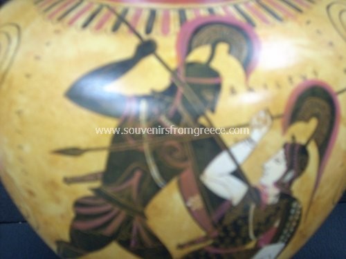 Achilles killing the amazon Penthesilea black figured greek pottery amphora Greek pottery Ancient greek vessels