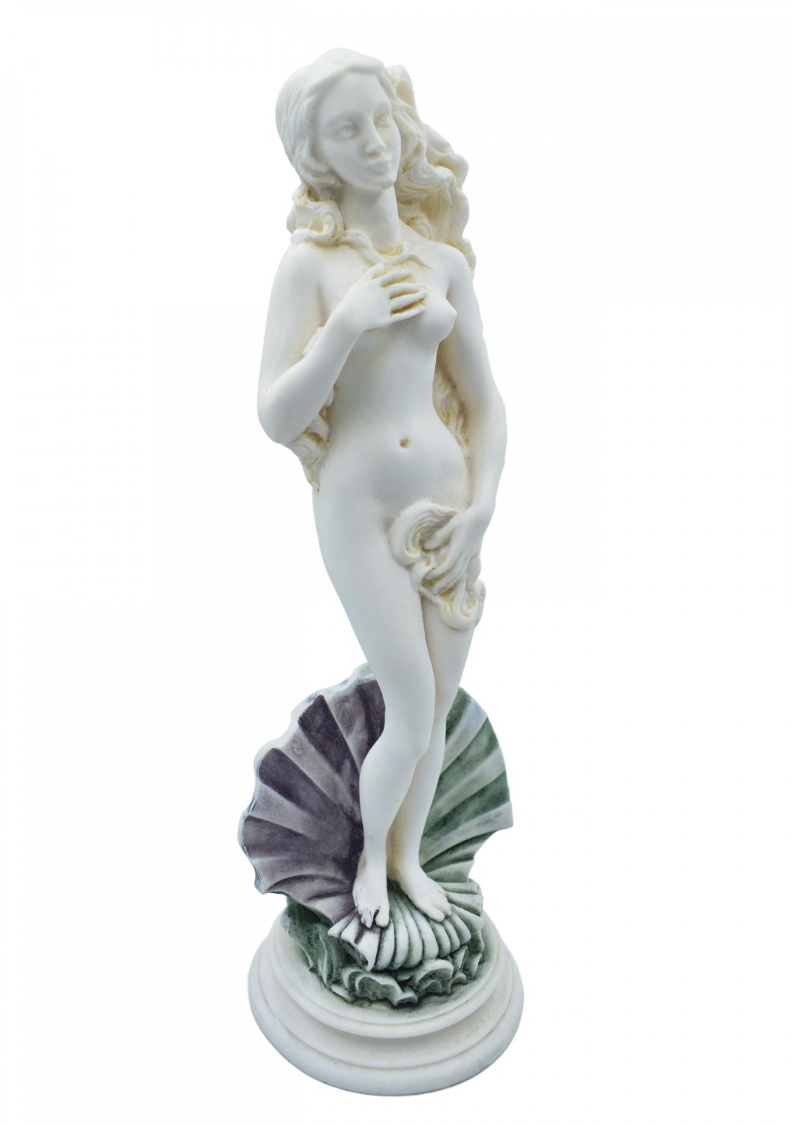 Aphrodite on a shell, Birth of Venus, Greek alabaster statue