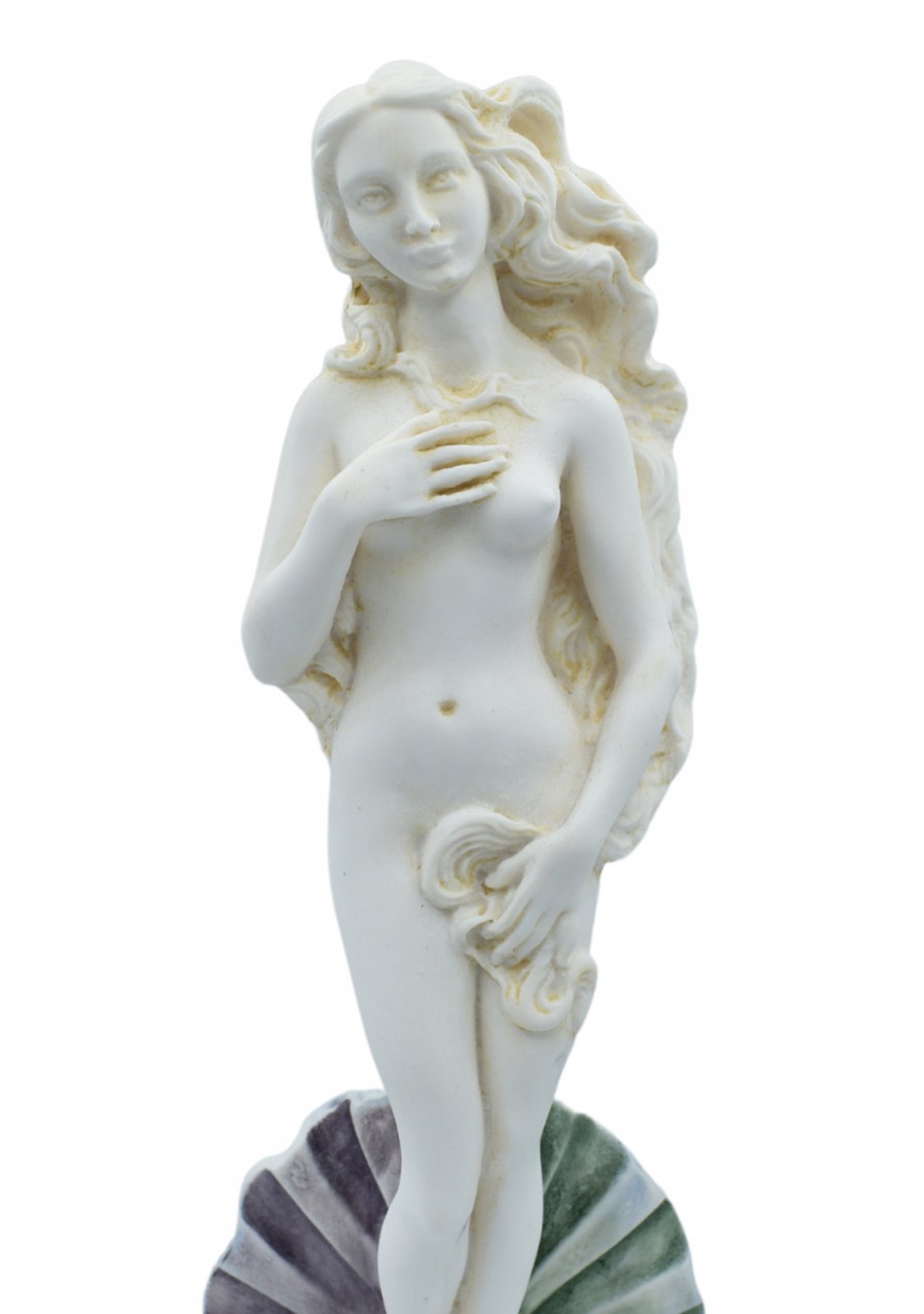 Aphrodite on a shell, Birth of Venus, Greek alabaster statue