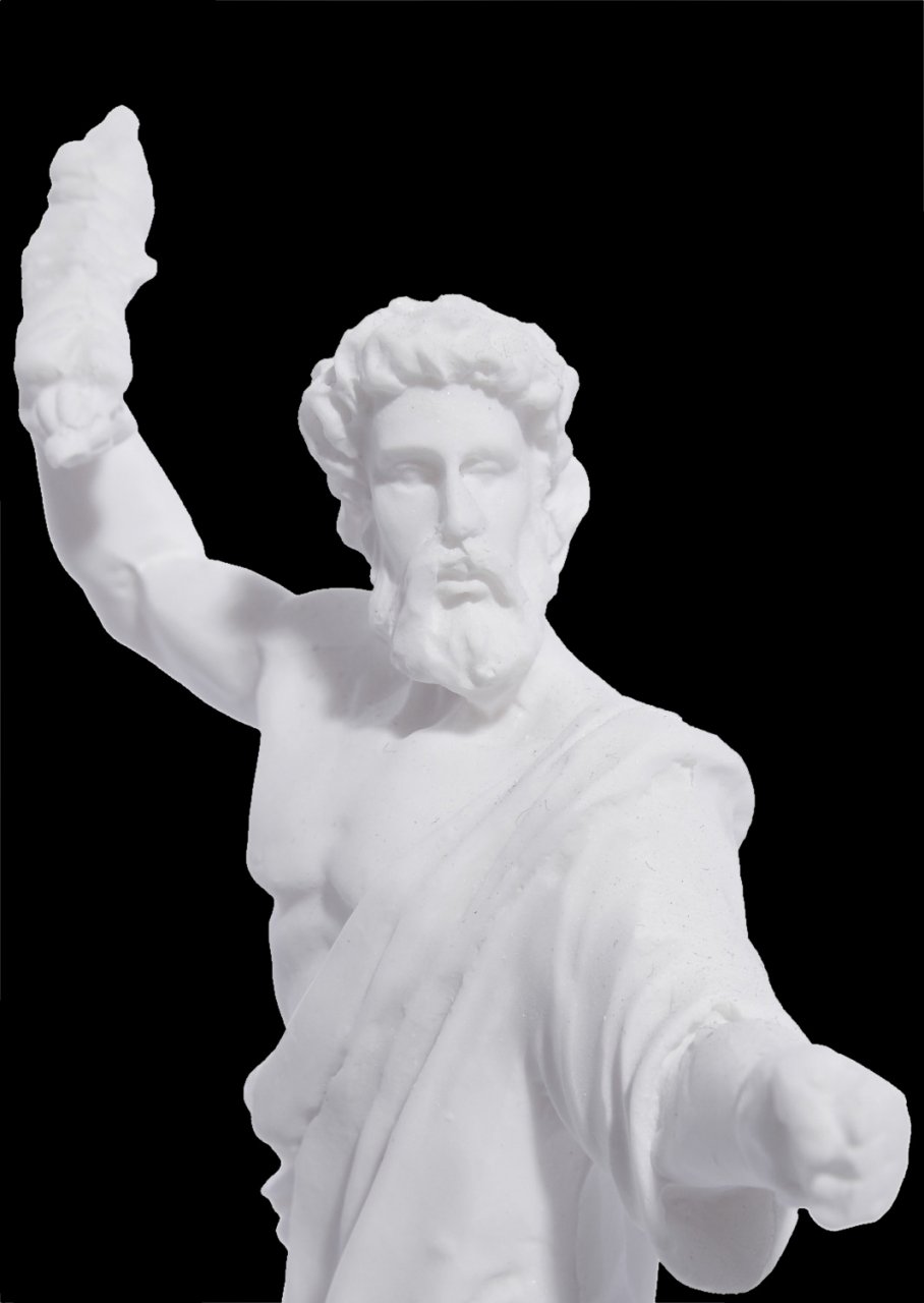 Zeus with thunder greek alabaster statue